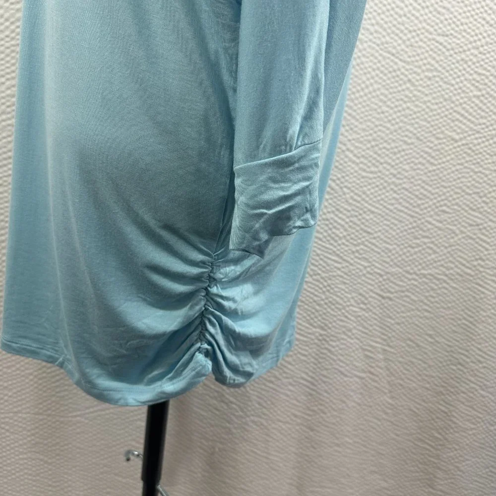 Made by Johnny Women's V-Neck 3/4 Sleeve Dolman Top with Side Shirring XXXL Blue - Picture 6 of 9